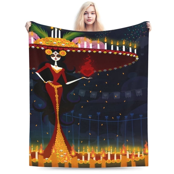 The Book Of Life Cartoon Fleece Blanket for Boys Girls Kids, Ultra Soft Cozy Warm Flannel Throw Blankets, Plush Blanket Gifts for Bed Sofa Living Room Couch Home Decor 40"X30"