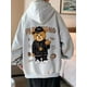 thumbnail image 3 of Sudadera con capucha para hombre, suéter con estampado de oso de dedo medio, Jersey japonés, ropa de calle Y2K, moda Harajuku, otoño, 3 of 3