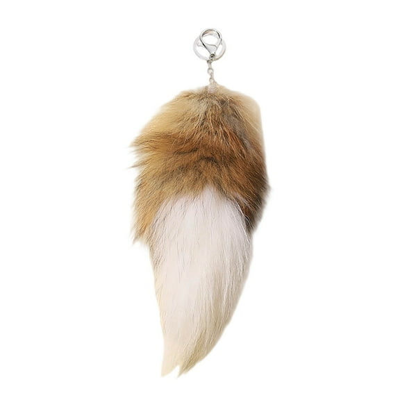 Fluffy Tail Keychain for Women - Large 11.8" Animal Tail Key Ring Pendant, Soft Accessory for Bag Charm, Therian Style Car Keychain
