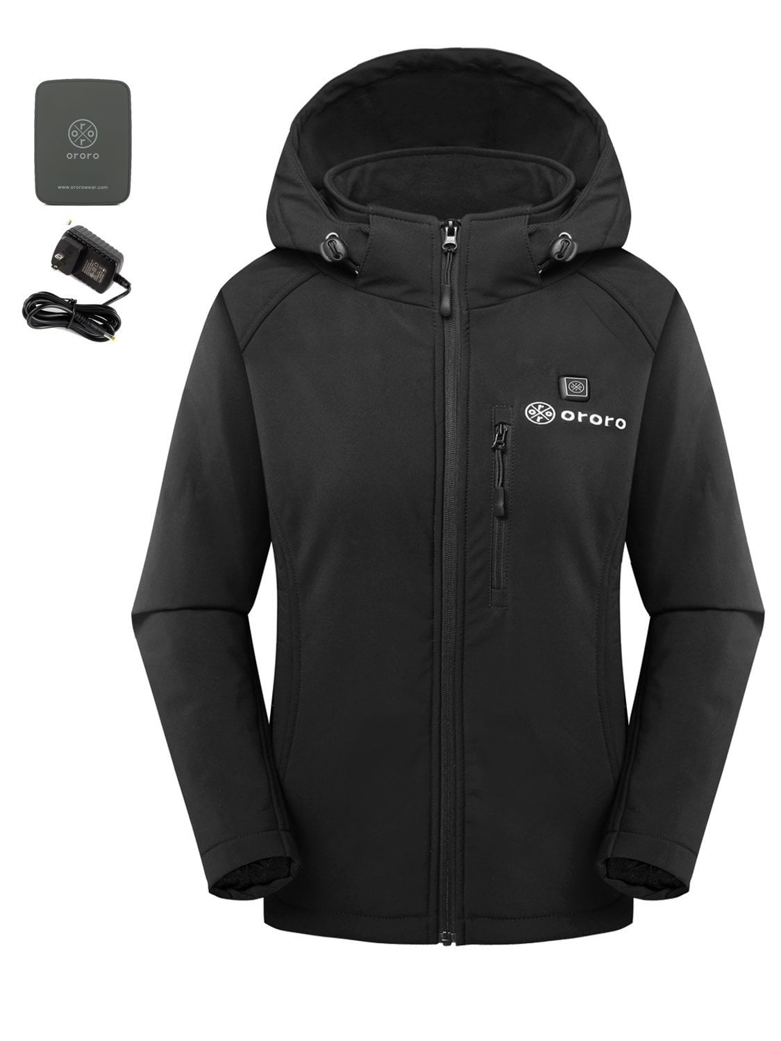 ororo Women's Slim Fit Heated Jacket With Battery Pack and Detachable