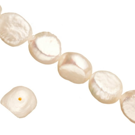 Jumbo Size B Grade Luster/Shine Irregular Baroque Natural White Cultured Fresh Water Pearl Beads 8-9mm 2 Strings, SAVE $1