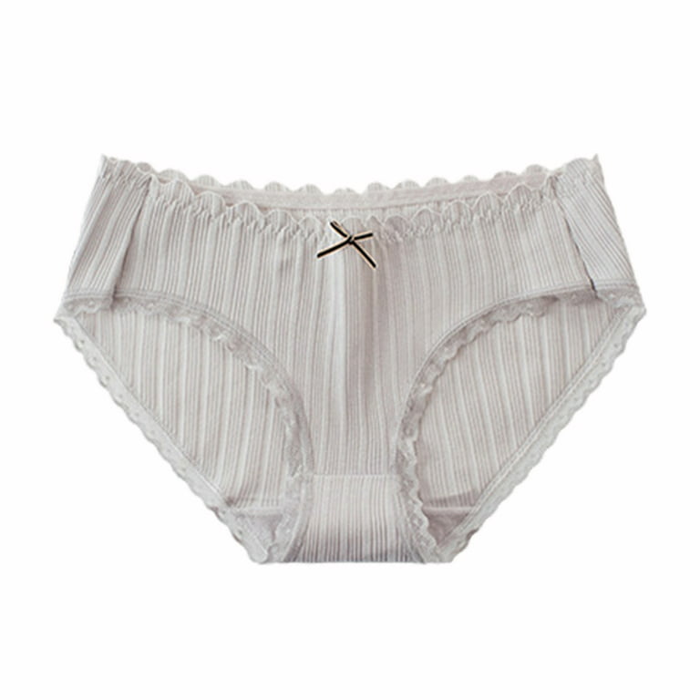harmtty Lightweight Briefs Hygroscopic Elastic Waistband Ribbing Design  Panties Women Accessory,Silver Gray,XL 