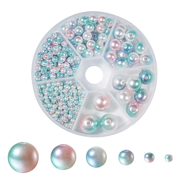 564 Piezas de Relleno de Jarrón de Perlas Redondas, para Joyas, Perlas de Plástico con Agujero, Espaciadoras Sueltas, Soporte Pa mi Macarena Perlas de ABS Material de bricolaje