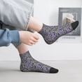thumbnail image 2 of Fuzoiu Purple Butterflies Print Adult Socks, Crew Moisture-wicking Socks, Unisex Cushion Crew Socks,Casual Sports Ankle Socks, 2 of 7