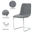 thumbnail image 2 of Sumdeal Modern Flannelette Simple Light Luxury Dining Chair with C-shape Metal Leg,Gray,Set of 6, 2 of 6