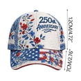 thumbnail image 3 of US Vintage Washed Style 250th Anniversary Hat, America 250 Year Anniversary Hats with Floral Flag Print, US 250th Anniversary Embroidered Detail Cap, Patriotic Baseball Cap, 3 of 9