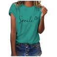 thumbnail image 1 of T-Shirts pour Femmes, Blouse à Manches Courtes Imprimé Floral Décontracté pour Sortir, Vert S, 1 of 6