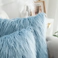 thumbnail image 4 of Home Soft Things Mongolian Faux-fur Pillow Covers Luxury Fluffy Throw Pillow Case Decorative Fuzzy Cushion Cover, No Pillow Insert, Set of 2 - Forget Me Not - 20" x 20", 4 of 5