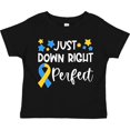 thumbnail image 3 of Inktastic Just Down Right Perfect Down Syndrome Awareness Ribbon Boys or Girls Toddler T-Shirt, 3 of 5