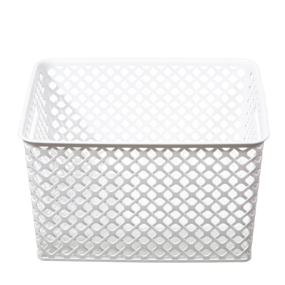 Mainstays Large Decorative Basket, 2 Pack, White