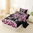 thumbnail image 2 of Erosebridal 3D Print Pearl Bowknot Twin Sheet Sets 3pcs for Teens,Girls Vintage Leopard Print Bedding,Breathable Home Decor, 2 of 5