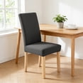 thumbnail image 6 of Dining Chair Covers, Stretch Kitchen Chair Cover, Removable Washable Chair Protector for Home,Restaurant,Banquet,18"x18"x24"(Black), 6 of 6