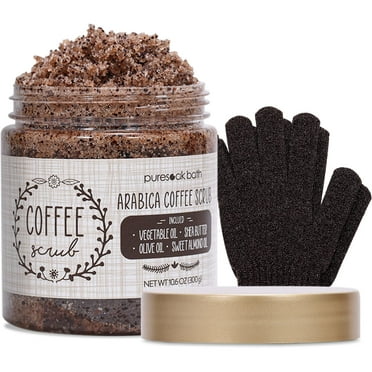 Puresoak Bath Coffee Body Scrub Set for Exfoliate & Moisturize for Women & Men Spa Set, 10.6oz