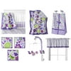 Bacati - Botanical 10pc Nursery in a Bag Bedding Set, Purple