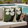 thumbnail image 4 of Green Floral Spring Outdoor Waterproof Pillow Covers, Modern Abstract Blooms Botanical Decorative Square Throw Pillowcase Sofa Cushion Sham for Patio/Couch/Chair, 16"x16" 2 Pack, 4 of 8