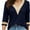 Navy Blue, variant on Women's Casual 3/4 Sleeve Shirts Lace V Neck Color Block Dressy Tops Trendy Hollow Floral Blouses T Shirts S-XXL