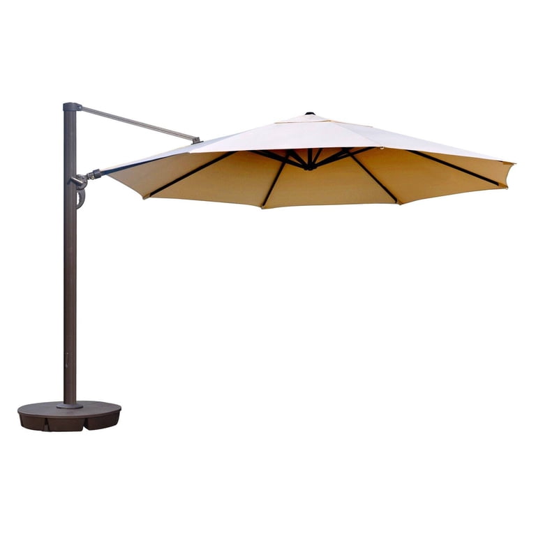 garden treasures umbrella base black patio umbrella base 10' x 13' Rectangle Cantilever Umbrella, Fabric:Khaki uh-Umbrella Hole & Zipper Vicllax Outdoor Round Metal ensuring long