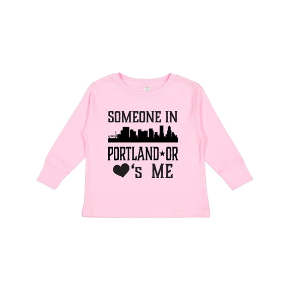 Inktastic Portland Oregon Someone Loves Me Skyline Boys or Girls Long Sleeve Toddler T-Shirt