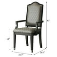 thumbnail image 2 of Acme Furniture ACME House Beatrice Arm Chair, Two Tone Beige Fabric - Charcoal Finish, 2 of 8