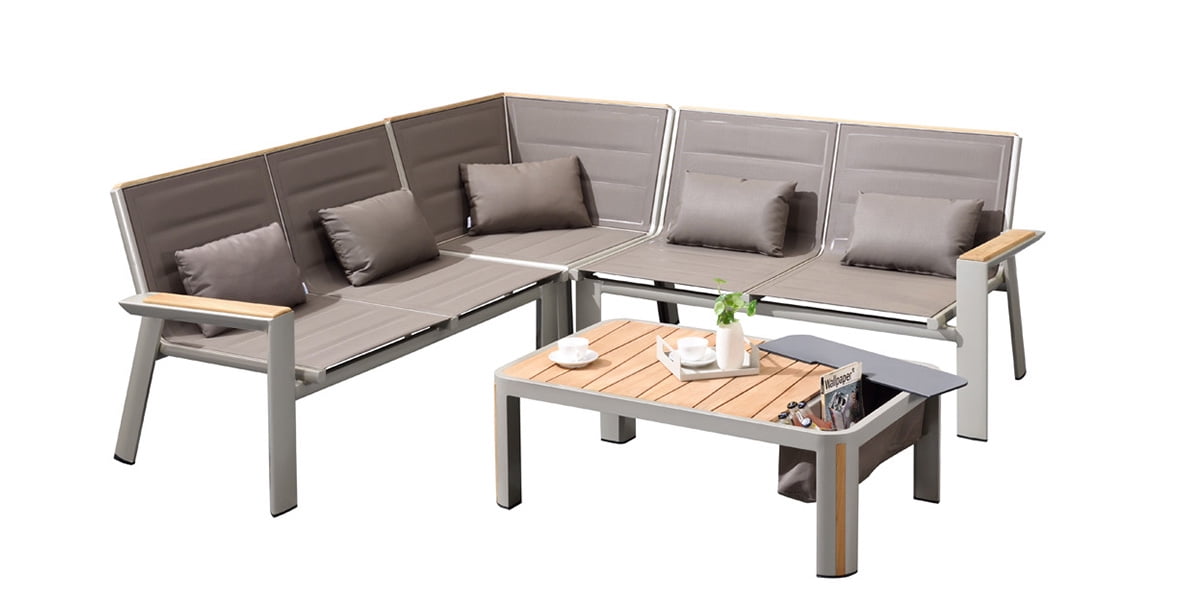 Higold Geneva 5 Person Outdoor Lounge Corner Sofa Set with Coffee Table