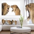 thumbnail image 3 of Design Art Lion And Lioness Roaring Canvas Print, 3 of 3