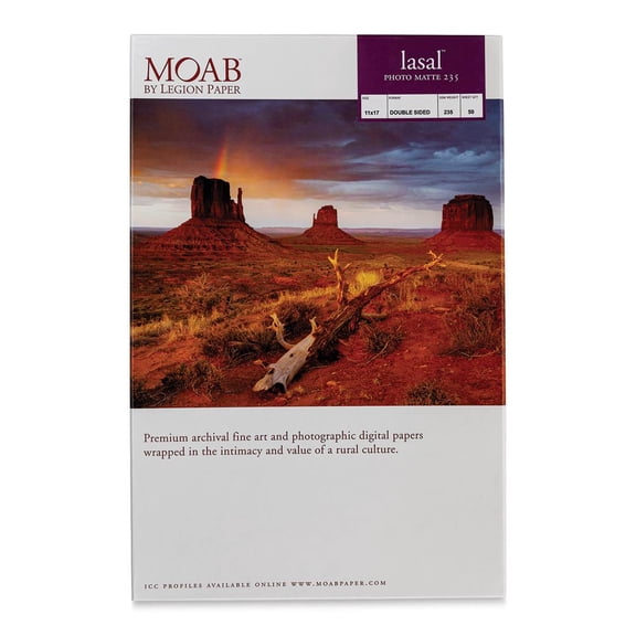 Legion Moab Lasal Photo Papers - 11" x 17", Matte, Pkg of 50
