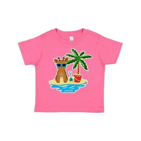 

Inktastic Reindeer on the Beach with Palm Tree Gift Toddler Boy or Toddler Girl T-Shirt