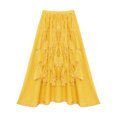 thumbnail image 6 of Haitryli Womens Belly Dance Chiffon Skirt Elastic Waistband Arabian Dance Skirt Dancer Outfits Yellow M/均码, 6 of 7