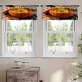 thumbnail image 2 of LALILO Kitchen Curtain Valance Fresh Pumpkin Soup Halloween Rod Pocket Window Curtain 52"x 18" Set of 2, 2 of 5