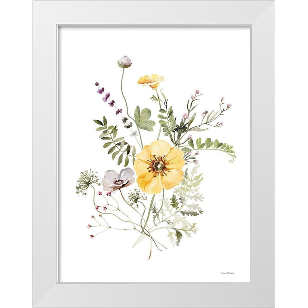 Lettered And Lined 15x18 White Modern Wood Framed Museum Art Print Titled - Wildflowers I