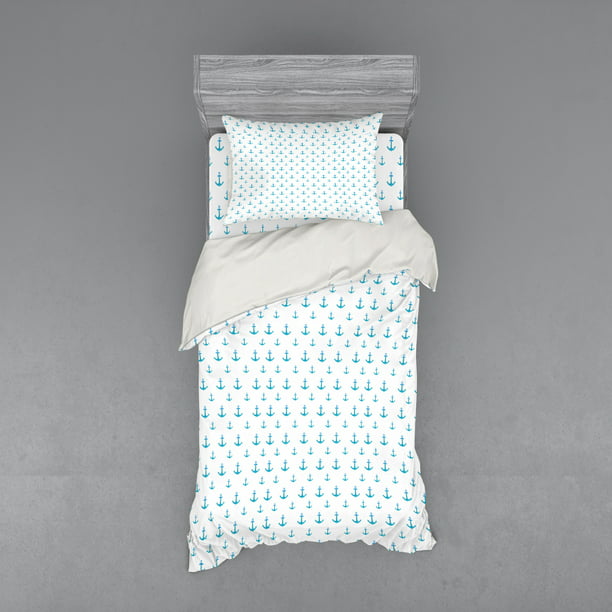 Anchor Duvet Cover Set Repetitive, Twin Size Bedding Measurements In Cm