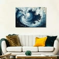 thumbnail image 5 of Shadudu Wave Circle Canvas Wall Art for Home Decor, Large 36x24 Inch Print on Waterproof Canvas 36x24in, 5 of 7
