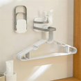 thumbnail image 2 of Multifunctional Clothes Hanger Storage Rack Punch-Free Wall-Mounted Double-Layer Foldable Clothes Rack Storage Rack C, 2 of 5