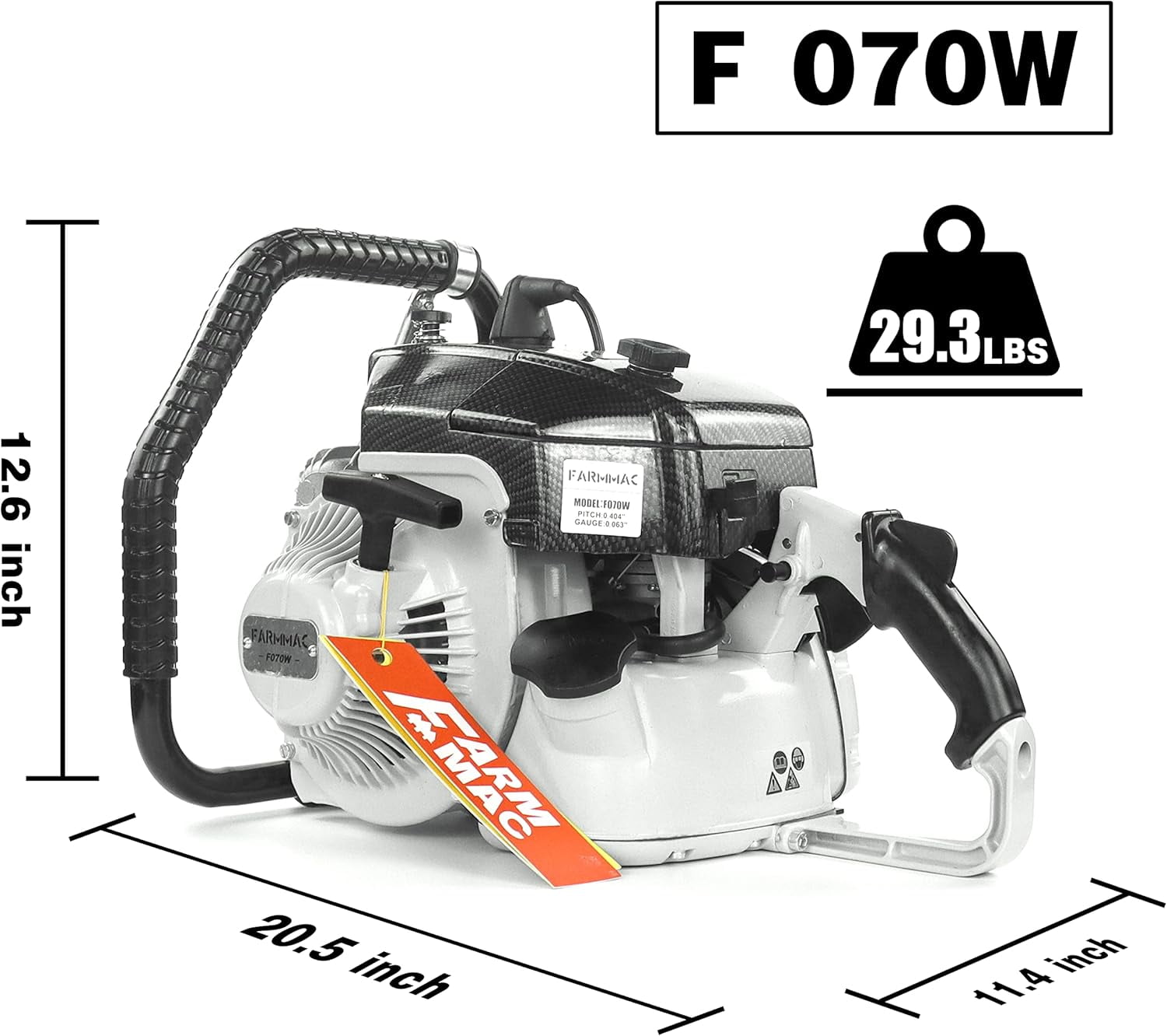 105cc Gas Chainsaw with 36 Inch Alloy Solid Bar, 2-Cycle Gasoline Power Chain Saws, 4.8KW 6.5HP Power Chain Saw for Milling Work, All Parts Compatible with MS070 090