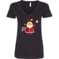thumbnail image 3 of Inktastic Christmas Pickleball Santa Women's V-Neck T-Shirt, 3 of 5