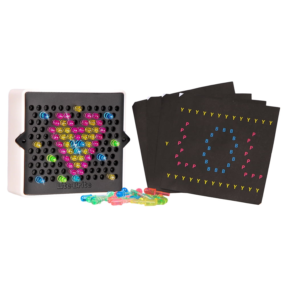 Hasbro Lite Brite LED Flat Screen Playset Pink W/ 200 Pegs 8 Pattern Templates for sale online 