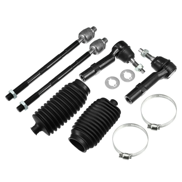 Unique Bargains 6 Pcs Front Outer Inner Tie Rod End Link with Bellows for Chevrolet Traverse 2009-2015 Black
