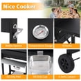 thumbnail image 7 of 4-Burner Propane Gas Grill with Cast Iron Grates, 302 Sq. In. BBQ Grilling Space, Foldable Side Shelves for Portable Outdoor Patio Camping, Black, 7 of 7