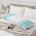 thumbnail image 6 of Teal Green Striped Body Pillow Cover 20 x 60 Inch Decorative Pillow Cover Farmhouse Simple Line Vertical Stripes Lumbar Pillowcase Seasonal Rectangle Cushion Case for Couch Sofa Bed Living Room, 6 of 9