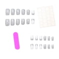thumbnail image 3 of ONLYEOR Glitter French Tip Press On Nails, Sparkling Silver Design, Medium Square Fake Nails for Party & Daily Wear, 3 of 8