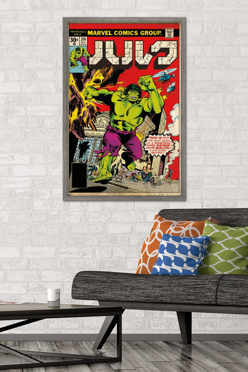 Marvel Katakana - Hulk #206 Wall Poster, 22.375" x 34" Framed