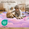 thumbnail image 4 of ODIKA 3'x5' Washable Throw Rug Stain Resistant, Low Profile, Non-Slip Large Unicorn Pink Pastel Stars Border Ombre Gradient Watercolor for Entryway, Kitchen, Mudroom, 4 of 7