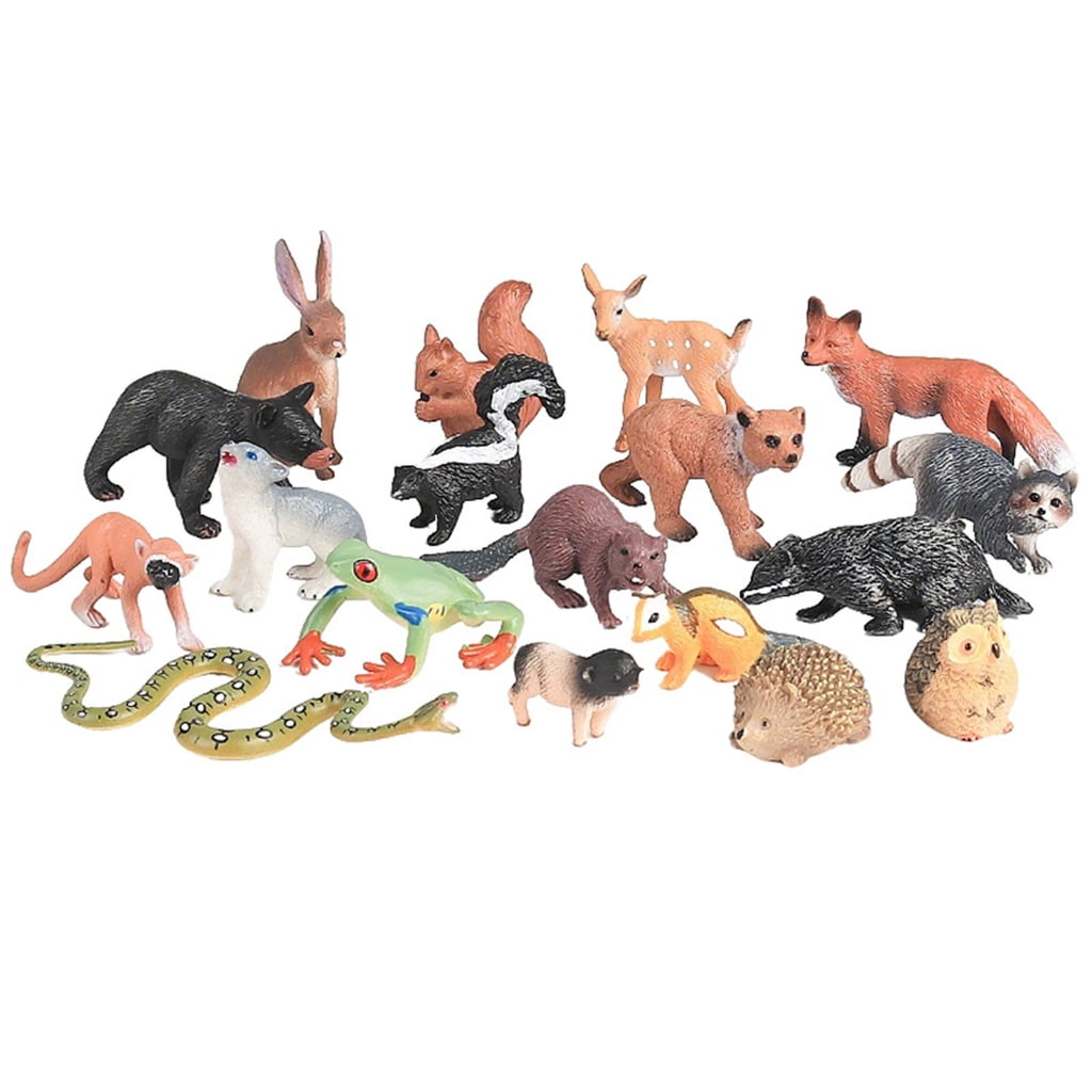 Miiottaa Realistic Forest Animal Figures Set Plastic Wildlife Models For Kids Education Decor