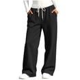 thumbnail image 2 of NAISIBABY Girls Sweatpants, Elastic Waist with Pockets Casual Comfortable Pants Black Size 13, 2 of 8