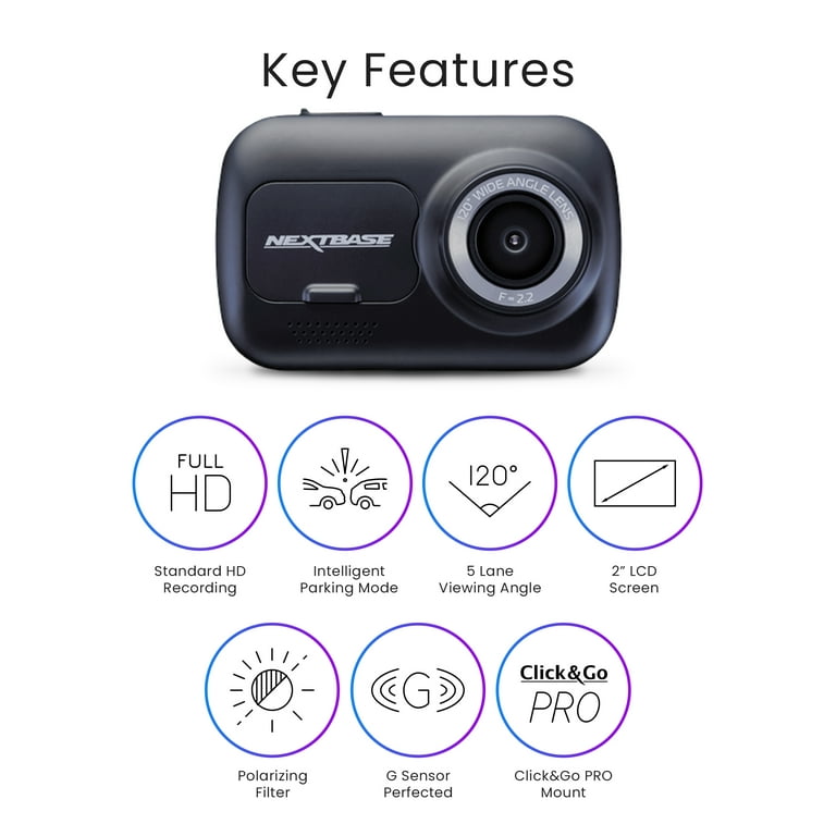 DVR122 Dash Cam in Black 122-720p HD 30 FPS HD IPS Screen, Lens, Intelligent Mode, Loop Recording, Click and Go PRO, Night Vision - Walmart.com