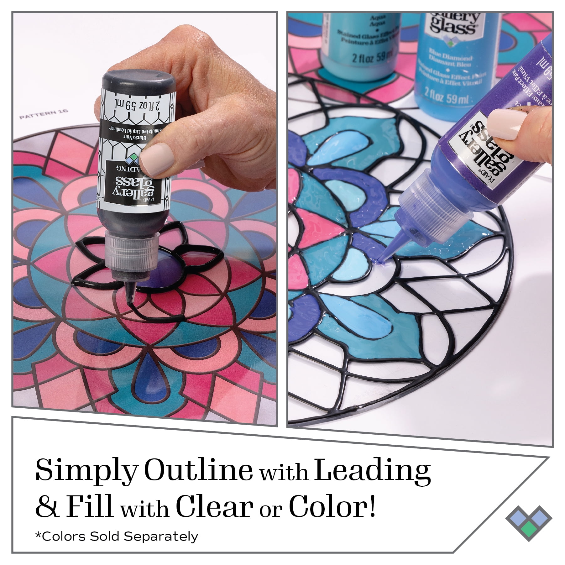 Gallery Glass Privacy Window Stained Glass Acrylic Paint Kit, 4 Piece Glass Paint Set
