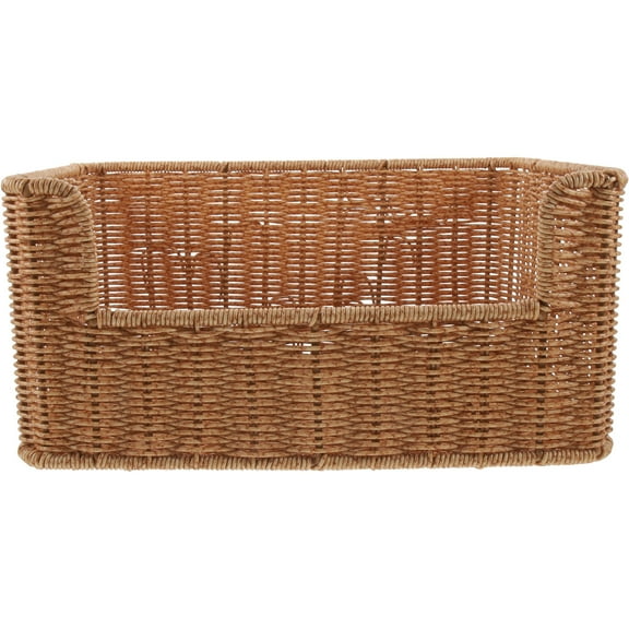 FONDOTIN Brown Rattan Woven Storage Basket for Books, Toys, and Household Sundries, and Stylish Organizer