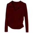 thumbnail image 4 of EDFBUYKRS Womens Tunic Tops 3/4 Roll Sleeve Floral Printed V Neck Blouses Long Sleeve Shirts for Women M, 4 of 4