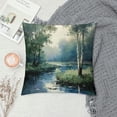 thumbnail image 2 of Creowell Pillow Covers Birch Tree Throw Pillows, Blue Landscape Nature Forest Outdoor Pillowcase White, 2 of 5