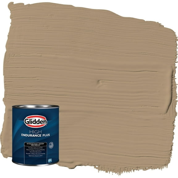 Glidden HEP Sauteed Mushroom / Beige Satin Exterior Paint with Primer, 1 Quart